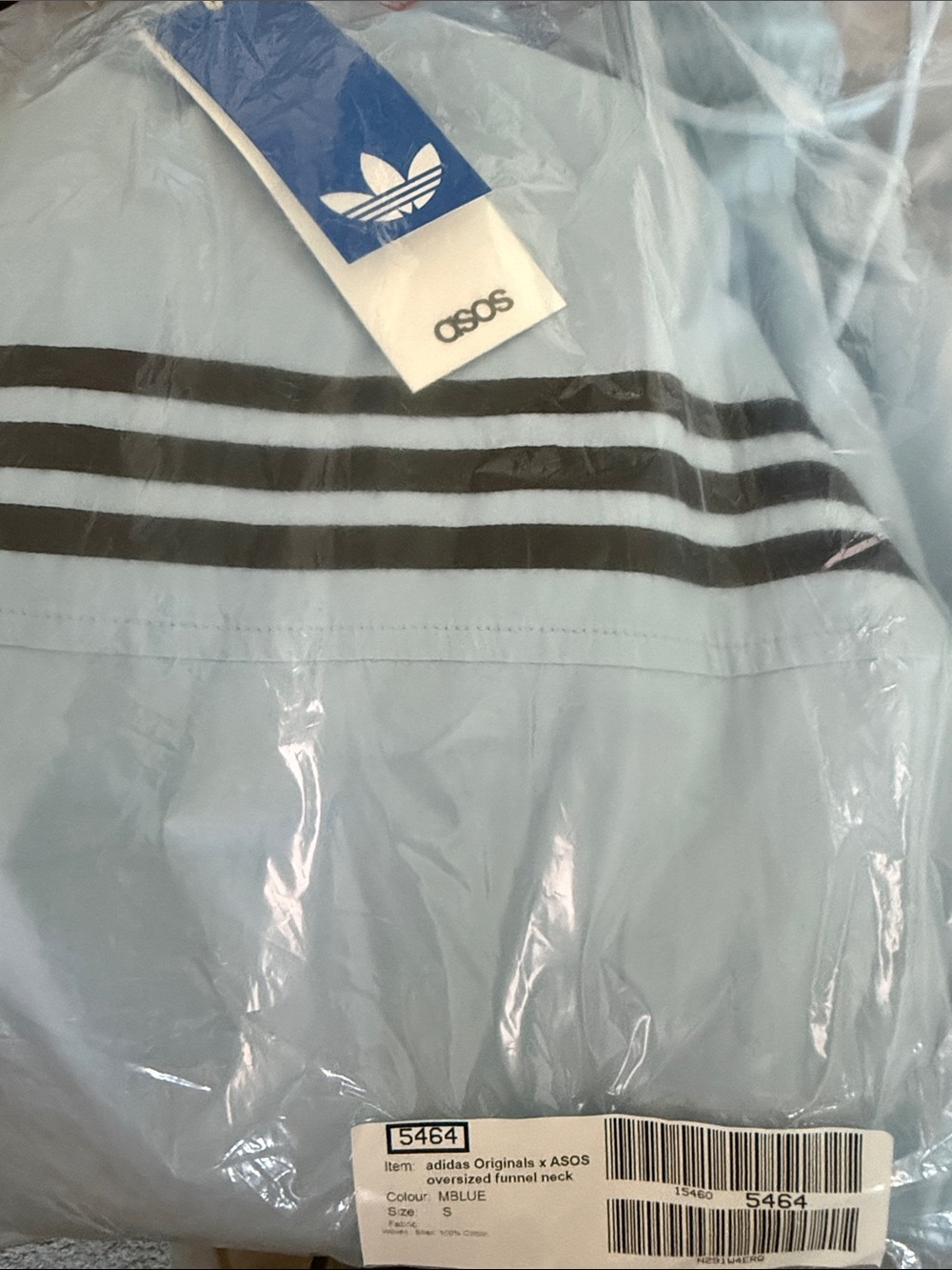NWT adidas Originals × ASOS funnel neck shirt in blue - Picture 7 of 7